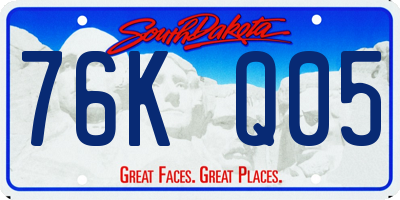 SD license plate 76KQ05