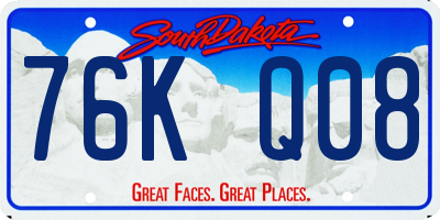 SD license plate 76KQ08