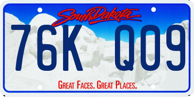 SD license plate 76KQ09