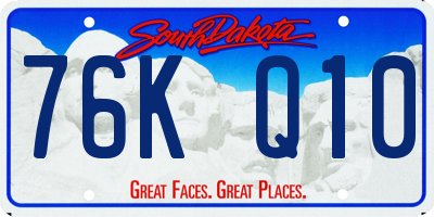 SD license plate 76KQ10