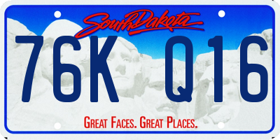 SD license plate 76KQ16