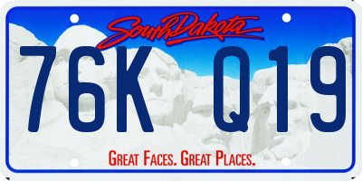 SD license plate 76KQ19
