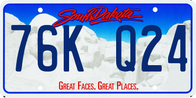 SD license plate 76KQ24