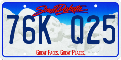 SD license plate 76KQ25