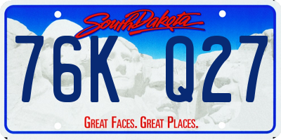 SD license plate 76KQ27