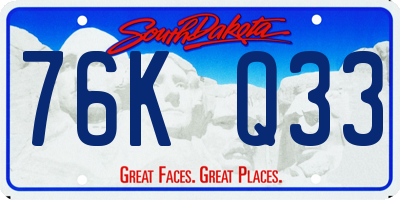 SD license plate 76KQ33