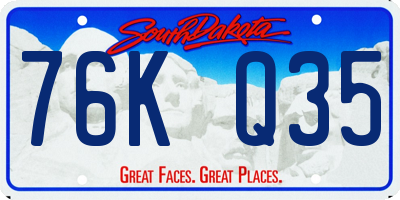 SD license plate 76KQ35