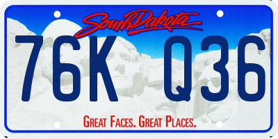 SD license plate 76KQ36