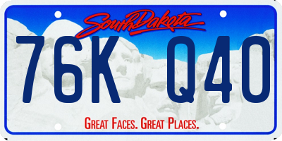 SD license plate 76KQ40