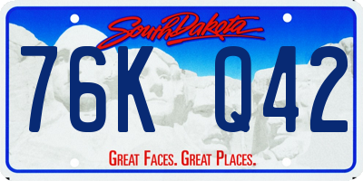SD license plate 76KQ42