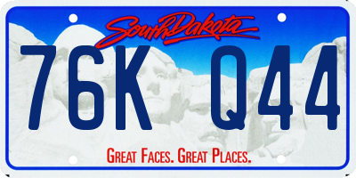 SD license plate 76KQ44