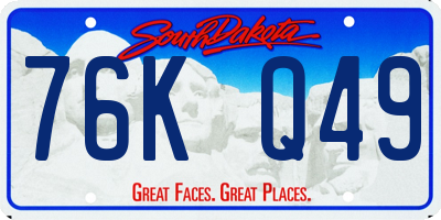 SD license plate 76KQ49