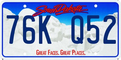 SD license plate 76KQ52