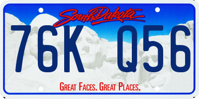 SD license plate 76KQ56