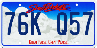 SD license plate 76KQ57
