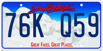 SD license plate 76KQ59