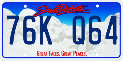 SD license plate 76KQ64