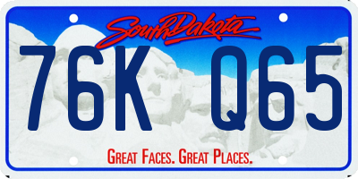 SD license plate 76KQ65