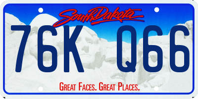 SD license plate 76KQ66