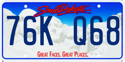 SD license plate 76KQ68