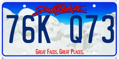 SD license plate 76KQ73
