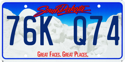 SD license plate 76KQ74