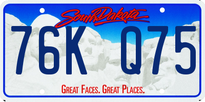 SD license plate 76KQ75
