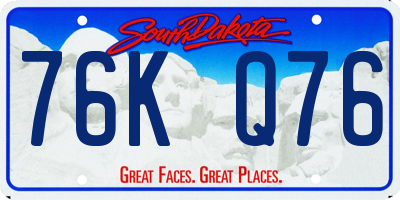 SD license plate 76KQ76