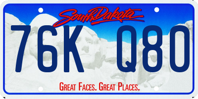 SD license plate 76KQ80