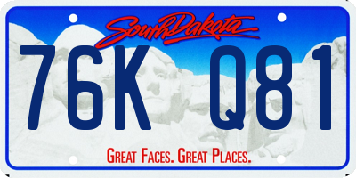 SD license plate 76KQ81