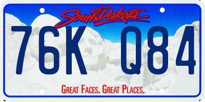 SD license plate 76KQ84