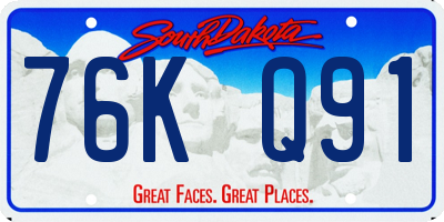 SD license plate 76KQ91