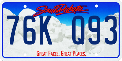 SD license plate 76KQ93