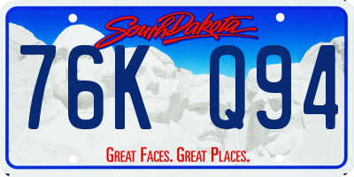 SD license plate 76KQ94