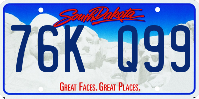 SD license plate 76KQ99