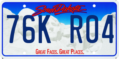 SD license plate 76KR04