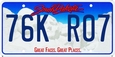 SD license plate 76KR07