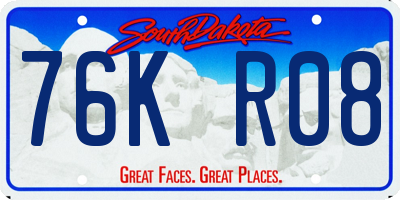 SD license plate 76KR08