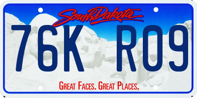 SD license plate 76KR09