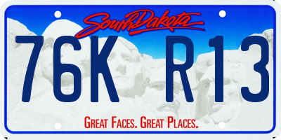 SD license plate 76KR13