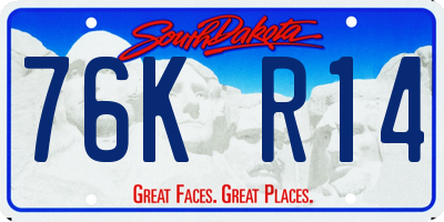 SD license plate 76KR14