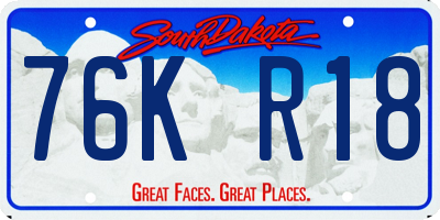 SD license plate 76KR18