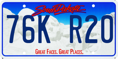 SD license plate 76KR20