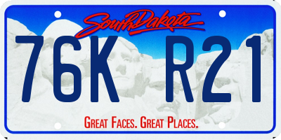 SD license plate 76KR21