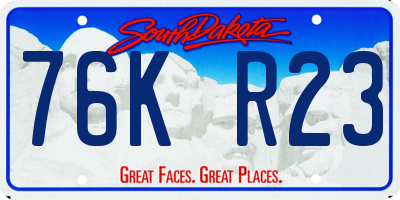 SD license plate 76KR23