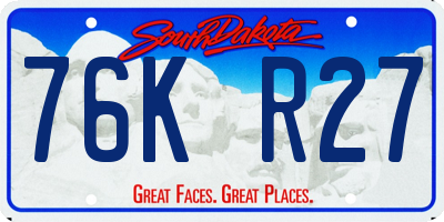 SD license plate 76KR27
