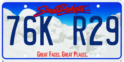 SD license plate 76KR29