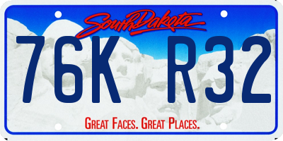 SD license plate 76KR32