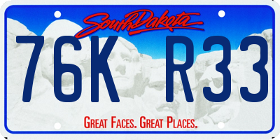 SD license plate 76KR33