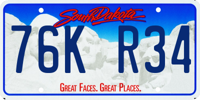 SD license plate 76KR34